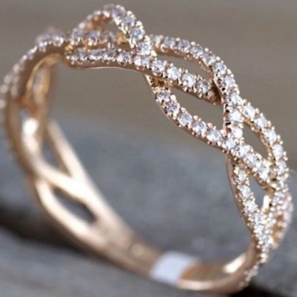 NWOT rose gold plated twist ring - Picture 1 of 4